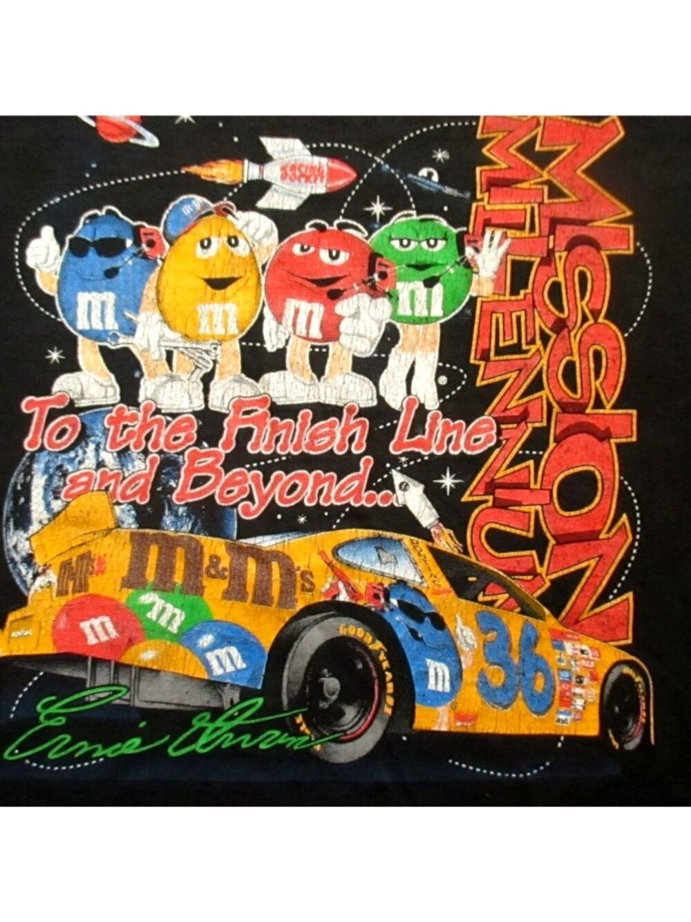 True Vintage Women's T-shirt XS S Winston Cup 1990s Ernie Irvin #36 M&M's 1998